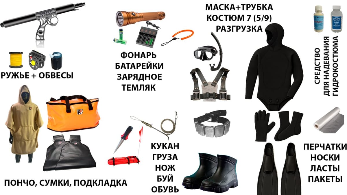 Снаряжение для подводной охоты: чек-лист с реальными ценами Если вы только со...